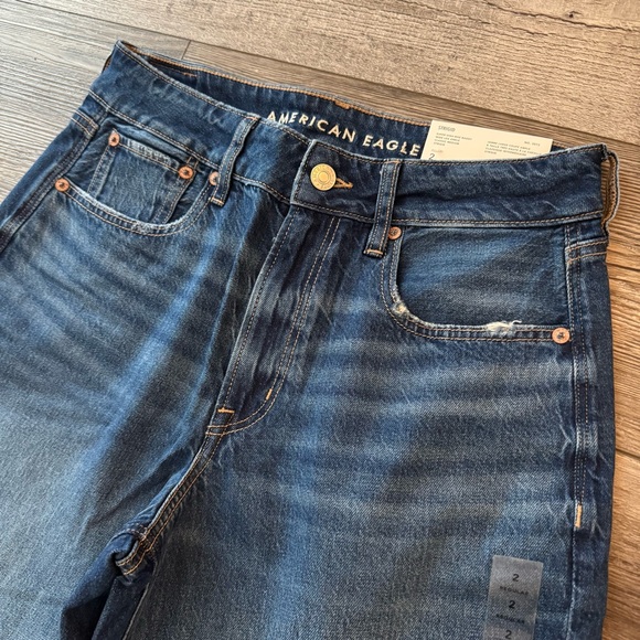 AE Strigid Super High-Waisted Baggy Wide-Leg Ankle Jean American Eagle 2 - Picture 6 of 11
